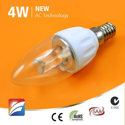 LED Candle - 4W E14, E27, B22 (Dimmable)