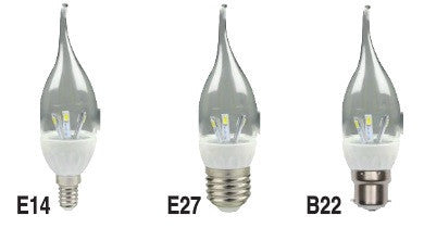 LED Candle - 3W Flame Dimmable (E14, E27, B22)